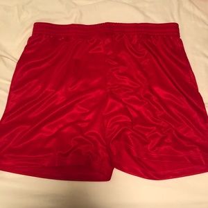 Red athletic shorts